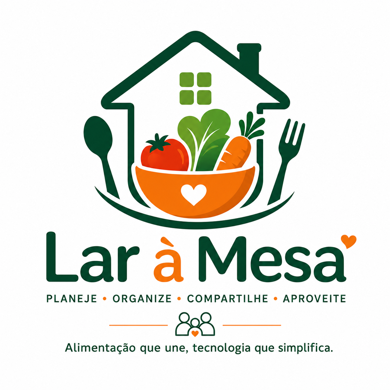 Logotipo do aplicativo Lar à Mesa — alimentação que une, tecnologia que simplifica